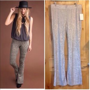 FREE PEOPLE Pewter Stretch Flared Pants $98 NWT M